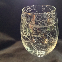 Clemson Map Wine Glass