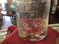 Citadel/Charleston map rocks glass