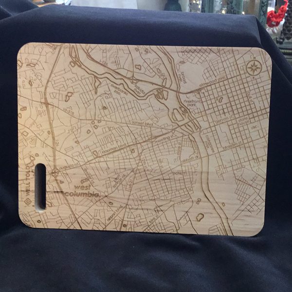 West Columbia SC Map Bar Cutting Board