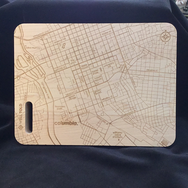 Columbia SC Map Bar Cutting Board